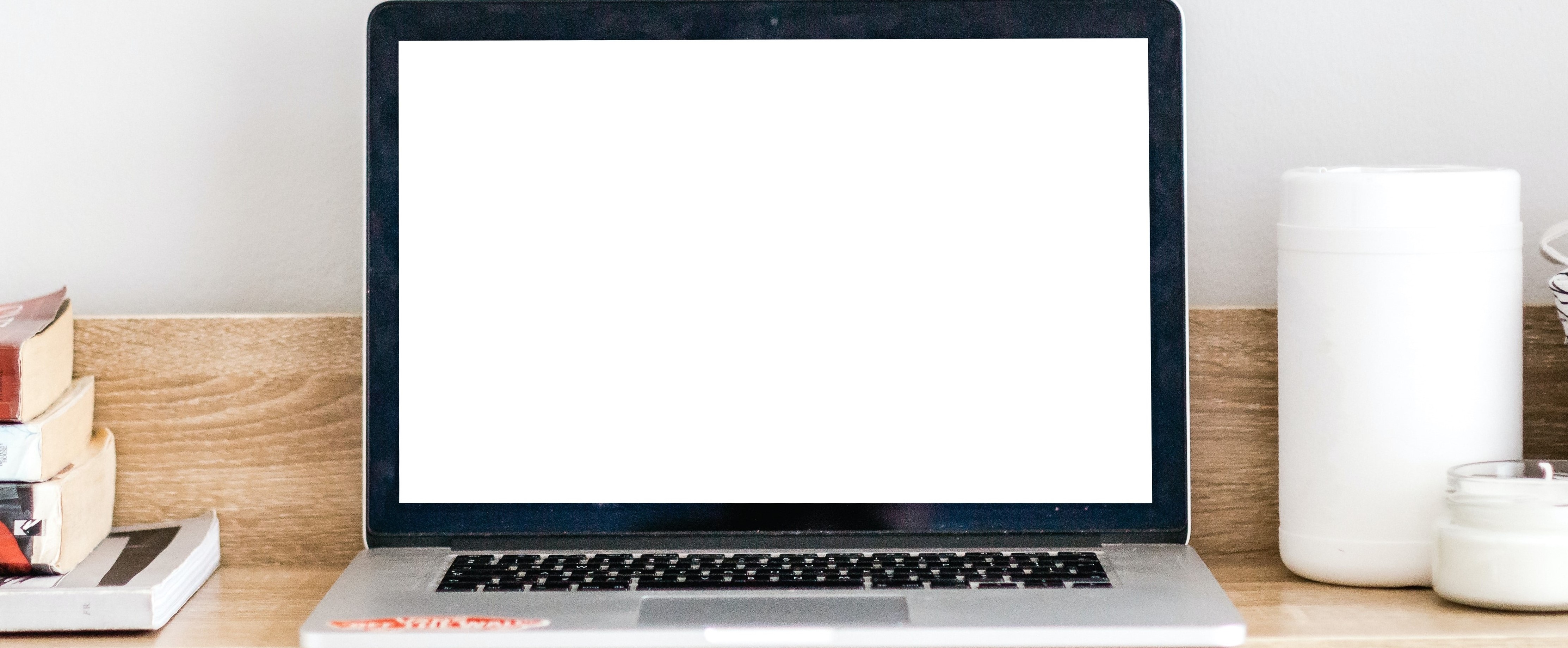 Laptop on desk zoomed